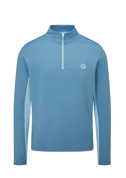The Jacquard ¼ Zip Mid Layer - Aqua