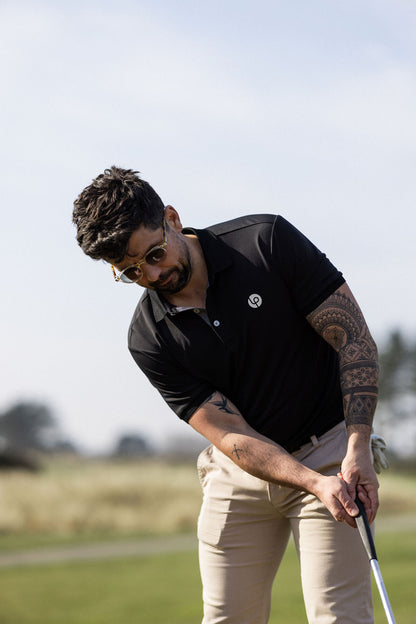 Stripe Polo - Black